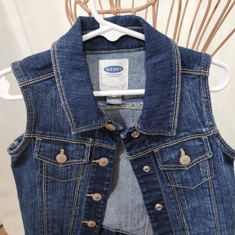 Old Navy Dark Blue Denim Vest